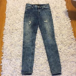 Vintage frosted distressed leggings jeans